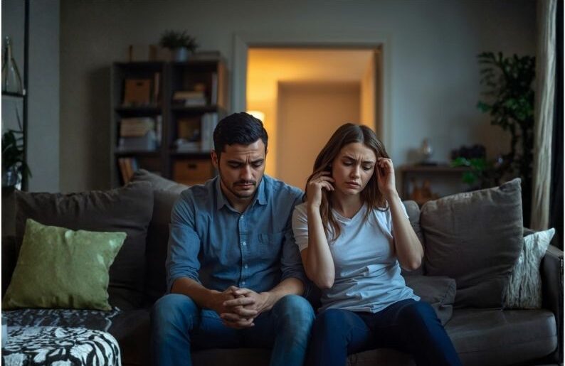 Familia pensando como solucionar sus problemas economicos.